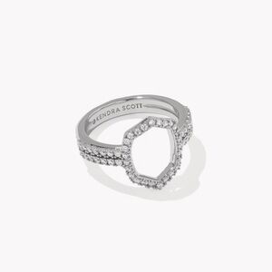 NWT Kendra Scott Silver Pavé Daphne Ring size 6